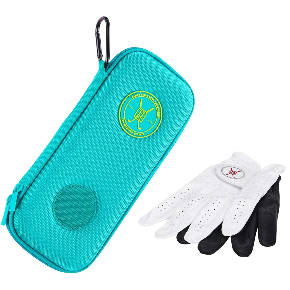 Handy Picks Performance Golf Glove Case - Golf Gloves Holder Case That Protects n Keeps Your Golf Gloves Neat n Dry - Air Flows Through on The Back Cover to Let The Moisture Out (Green)