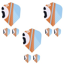 Target Darts Chicane Design 3 x Sets of Pro. Ultra Orange Ten-X Dart Flights - 9 in Total
