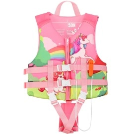 PAETAE Neoprene Toddler Swim Vest for Children, Kids Swim Jacket Toddler Floaties Swimming Aid for 1-9 Years Old Boys and Girls