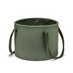 Collapsible Bucket 5 Gallon (20L) Multifunctional Portable Folding Bucket Water Container Wash Basin for Camping Fishing Hiking Traveling Backpacking Gardening Car Washing (Army Green 20L)