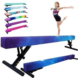 FC FUNCHEER 8FT Folding Balance Beam -Gymnastics Beam -Wood core Floor Beam - Anti-Slip Bottom -Faux Suede Cover -Stainless Hinge and Carrying Bag for Kids Training at Home