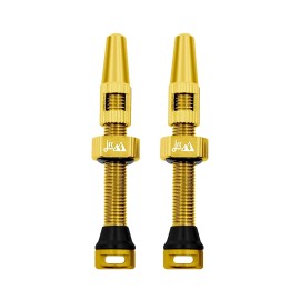 JRC Components 70MM Aluminum Tubeless Valve Stem Kit Premium Presta Valves with Core Removal Tool Suitable for Variety of Tubeless Tires: Road, Gravel, XC, Enduro, DH, etc - Gold