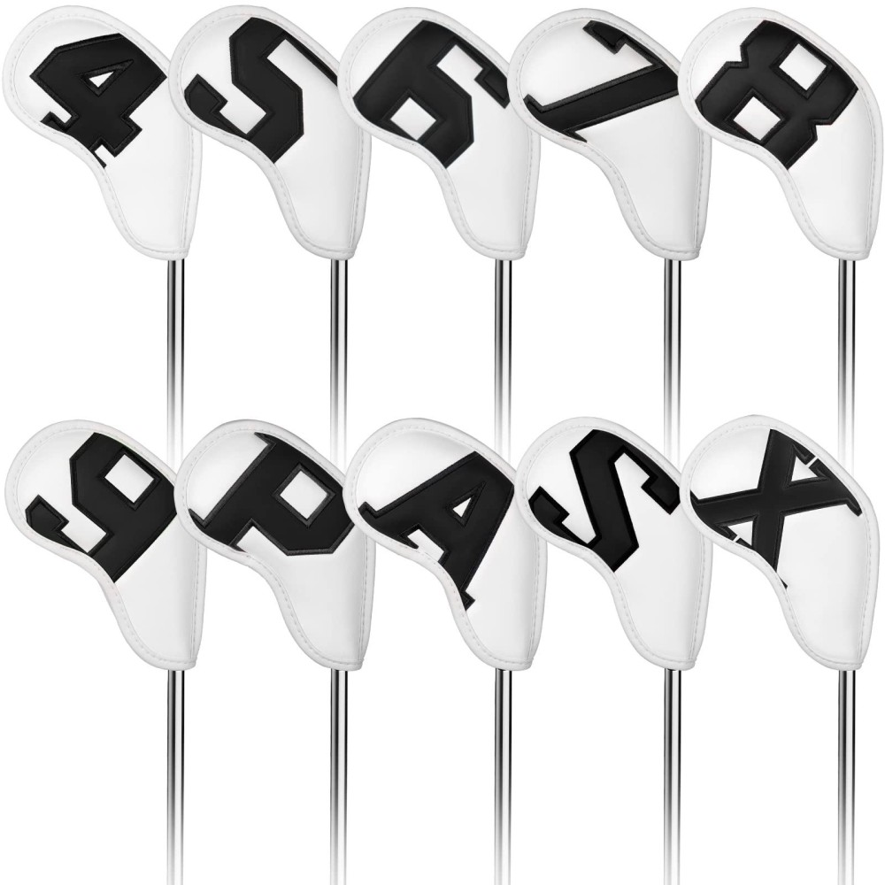 Craftsman Golf Magnetic Iron Head Covers Headcovers White with Black Large No. for PXG Callaway X HOT Cobra Taylormade