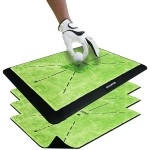 Premium Golf Training Mat for Swing Detection Including 3 Extra Replaceable Golf Practice Mats (16 x 12 inches) - Golf Mat That Shows Swing Path - Golf Swing Tracker Mat for Home and Pro Training