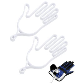 Vibit Golf Glove Stretcher Holder Plastic Glove Hanger Keeper Sturdy White Support Rack Frame for Sports Gloves Portable Glove Shape Maintenance Tool for Golfers, 2 Pack