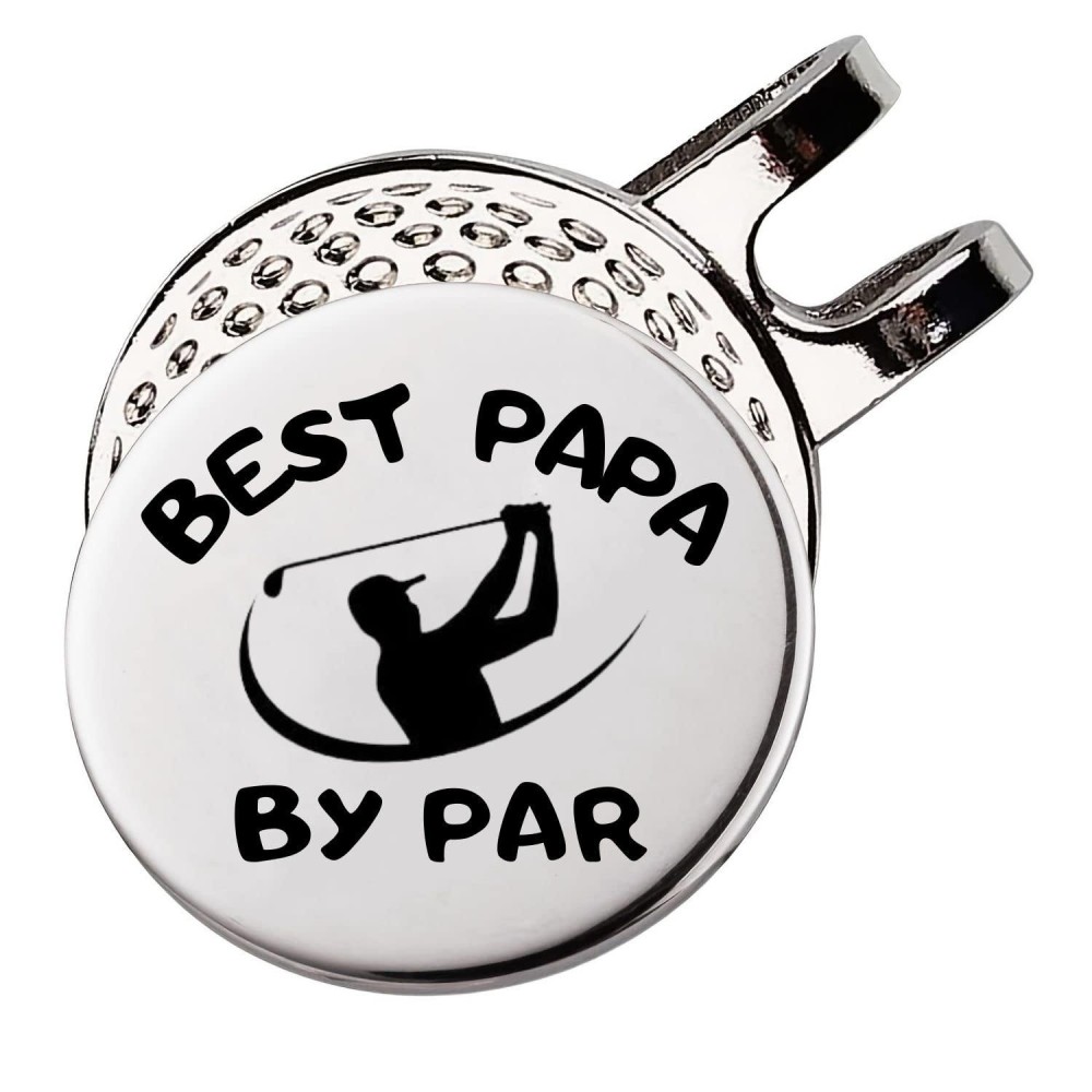 Golf Ball Marker with Magnetic Hat Clip, A Perfect Golf Gift for Men or Women - Best PAPA by Par, Golf Accessories for Men or Women
