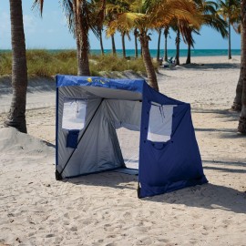 Rio Brands Sol Cabana UPF 50+ Beach Shade Pop-Up Portable Sun Shelter, Blue