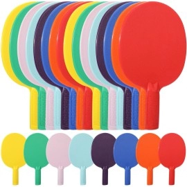 Bulk Plastic Table Tennis Paddle Set Sports Table Tennis Racket Multi Color Table Tennis Paddles Racket Table Tennis Equipment for Indoor Outdoor Camp, Vacation, Centers Table (24)