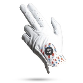 Pins & Aces - Rocket Pop Golf Glove Design - Premium AAA Cabretta Leather, Long-Lasting Durable Tour Glove for Men or Women - Premium Leather Golf Glove Left & Right Hand (Medium/Large, Left)