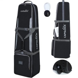 Golf Travel Bag with Wheels - 1200D Heavy Duty Nylon Fabric Golf Travel Case with Password Lock &Portable Golf Club Travel Cover,Soft-Sided Foldable for Easy Storage.Golf Travel Bags for Airlines