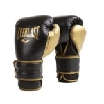 Everlast Powerlock2 Boxing Gloves Black/Gold 12oz - Enhanced Performance and Style. Ideal Training Gloves for Boxing