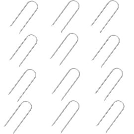 12X Heavy Duty Trampoline U-Shaped Metal Wind Stakes Goal Pegs Tent Ground Anchor