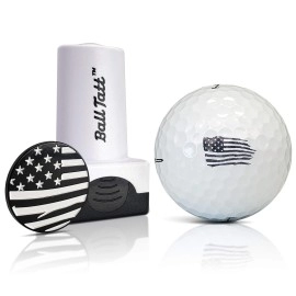 Ball Tatt - USA Flag Golf Ball Stamp & USA Golf Ball Marker, Self-Inking Quick-Dry Golf Ball Marking Stamp, Reusable Golf Ball Marking Tool to Identify Golf Balls, Golfer Gift Golfing Accessories
