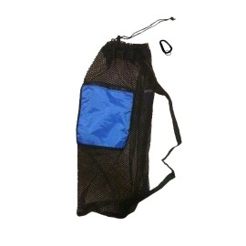 101SNORKEL Blue Mesh Drawstring Aquatic Snorkel Swim Snorkel Sport Bag