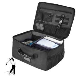 KEMIMOTO Golf Trunk Organizer Collapsible 1680D Waterproof Golf Trunk Organizer for Car, SUV, Large Storage Space to Store Golf Accessories, Great Gift for Golfers, Black