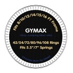 GYMAX Trampoline Mat, 8FT/10FT/12FT/14FT/15FT/16FT Trampoline Accessories Replacement Mat with 42/54/72/80/96/108 V-Rings & 8 Row Stitch, Using 5-7Springs, Anti-UV Wear-Resistant Jumping Mat (16FT)