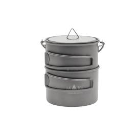 MAXI Titanium 750ml Pot with Bail Handle and Bowl Combo Set - Seamless Fit for Effortless Outdoor Adventure
