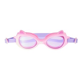 Cute Cat Kids Swimming Goggles Anti-fog No Leak Waterproof Swim Goggles Glasses with Adjustable Strap for Girls Boys 3-8 Years Old (Purple in Bag, 3-8 Years)