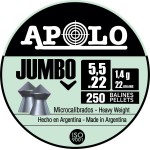 Apolo Jumbo Airgun Pellets, 5.5mm.22 Caliber, E19921,Silver