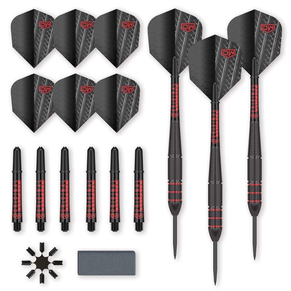 DW Charger 23g Black Coated Steel Tip Darts, Precision Balanced, Accurate, and Durable - Perfect for Professional and Recreational Players