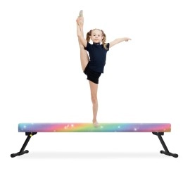 EL&IT?Wings 8ft Gymnastic Balance Beam,Adjustable High and Low Level Floor Beam - Highly Stable - Gym Practice Training Equipment for Kids Children Girls Home (Colorful)