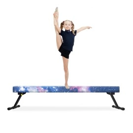 EL&IT?Wings 8ft Gymnastic Balance Beam,Adjustable High and Low Level Floor Beam - Highly Stable - Gym Practice Training Equipment for Kids Children Girls Home (starry sky)