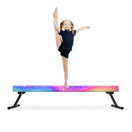 EL&IT?Wings 8ft Gymnastic Balance Beam,Adjustable High and Low Level Floor Beam - Highly Stable - Gym Practice Training Equipment for Kids Children Girls Home (galaxy)