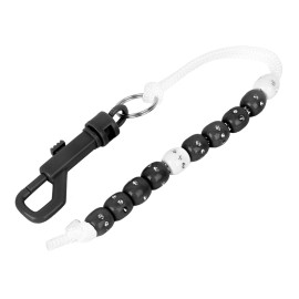 Golf Bead Chain Counter, Durable Easy to Fix Beautiful Appearance Golf Stroke Score Counter with Artificial Stones for Training(Black)