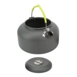 Coffee Pot, 1.3L Camping Kettle Aluminum Alloy Anodizing High Temperature Resistant Heat Insulation for Barbecue Picnic Outdoor Hiking
