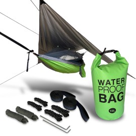 Hammock Tent for Camping with a Waterproof Tarp, Rain Weather Fly, Tent Tarp, Mosquito Net, Haven Tent Hammock, get a Free Waterproof Small Backpack, Its a Comfortable Drybag, a 10L Waterproof Bag