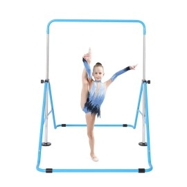 LuhandF Expandable Gymnastics Bars, Adjustbale Height Horizontal Bars for Kids, Easy Folding Junior Training Bars,Gymnastics Kip Bars, Home Gymnastic Equipment for Girls Boys Children, Gym Monkey Bar