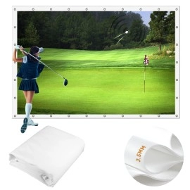Partronum Golf Simulator Impact Screen Display Projector Screen for Golf Training, Indoor Ultra Clear Golf Impact Screen, with 30pcs Grommet Holes, 32pcs Ball Bungee Cords