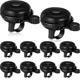 Datanly 15 Pcs Classic Bike Bell Aluminum Bicycle Bell Loud Crisp Clear Sound Bike Accessories Easy Installation for Adults Kids Girls Boys, Black