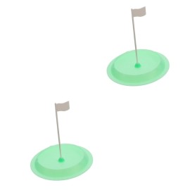 DECHOUS 2pcs Practice Hole Indoor Putting Mats Indoor Putting Cup Putting Green Golf Course Flags Mini Golf Flags Green Cups Training Aid Flag Putting Cup Silica Gel Non-Slip Hit The Ball