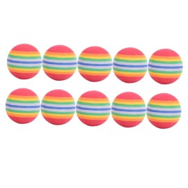 Unomor 10 Pcs Colored Golf Balls Softball Practice Balls Foam Golf Balls Colored Sponge Golf Training Foam Golf Rainbow Golf Golf Practice Sponge Golf Rainbow Training Rainbow Ball Pet