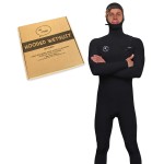 Ho Stevie! Men? 5/4mm Hooded Surfing Wetsuit - Chest Zip Fullsuit with Hood - Warm Superstretch Neoprene w/GBS Seams (Black 5/4mm, MT (Medium Tall))