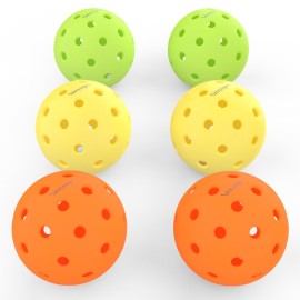 sinyoges Pickleballs, 40 Hole Sport Outdoor Pickleballs, Meets Official USAPA Requirements, Pack Pickleballs for Professionals and All Levels 6/12 Packs