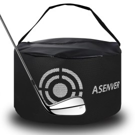 ASENVER Black Golf Impact Bag Silent Golf Swing Trainer Golf Smash Bag Portable Power Hitting Bag Golf Training Aid