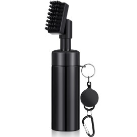 Uiifan Golf Club Cleaner Brush, Water Spray Golf Cleaner Tool, Retractable Golf Cleaner Accessories with 4 oz of Bottle (Black)