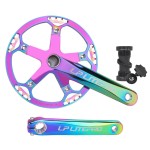 130BCD Folding Bicycle Crankset Aluminium Alloy Hollow Integrated Crank Dazzling Color Crankset 170mm With Bottom Bracket And Single Chainring 45/47/53/56/58T Lightweight ( Color : Rainbow , Size : 45