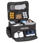 MXWL Heavy Duty Golf Trunk Organizer w/Shoulder Strap- Design with Exclusive 3 Layers & 3 Sturdy Hardboard Inserts- Efficient Storage Car Trunk Organizer for SUV Stores All of Your Golf Accessories