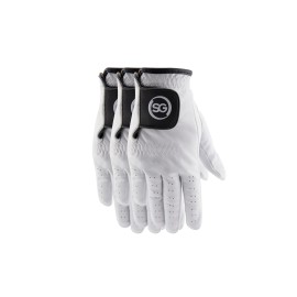 H-Cube Mens Golf Glove Cabretta Leather (Men - Plain White Pack of 3 Small Left Hand)