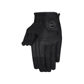 H-Cube Mens Golf Glove Cabretta Leather (Men - Plain Black Pack of 3 Small Right Hand)