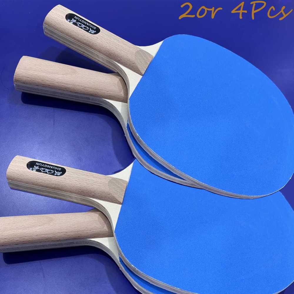 Ping Pong Paddles Set of 4 or 2 Enlarged Sandpaper Face Table Tennis Paddle (4)