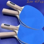 Ping Pong Paddles Set of 4 or 2 Enlarged Sandpaper Face Table Tennis Paddle (4)