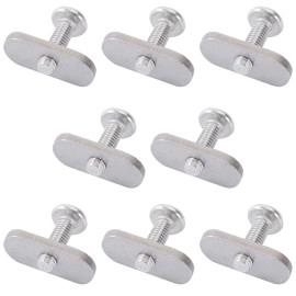 8 Pcs 304 SS Kayak Rail/Track Screws 304 Stainless Steel Track Nuts Track Mount Tie Down Eyelet Rail Hardware Gear Mounting Replacement Kit for Kayaks Rails Kayaks Canoes Boats (8)