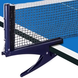 Hbaushun Collapsible Table Tennis Net,Training Competition Professional Ping Pong Net Portable Posts with Adjustable Strength Clip,Stable Base for Standard Table