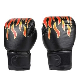 Keenso Kids Adjustable Breathable Flame Boxing Gloves for Training and Protection Ages 3-12 (Black)