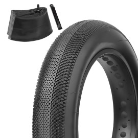 MOHEGIA E-Bike Fat Tire Replacement Set with a 20 x 4.0-inch Folding Bicycle Tire, an Inner Tube, and Tire Levers, for Electric Urban Mountain or Three-Wheeled Bicycle