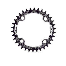 LAPooh Chainring 104BCD Round Narrow Wide Chainring MTB Mountain Bike Bicycle 104BCD 32T 34T 36T 38T Crankset Tooth Plate Parts 104 BCD Chainrings (Size : 32T, Color : Black)